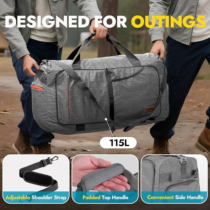 Canway 85L Travel Duffel Bag, Foldable Weekender Bag - Image 6