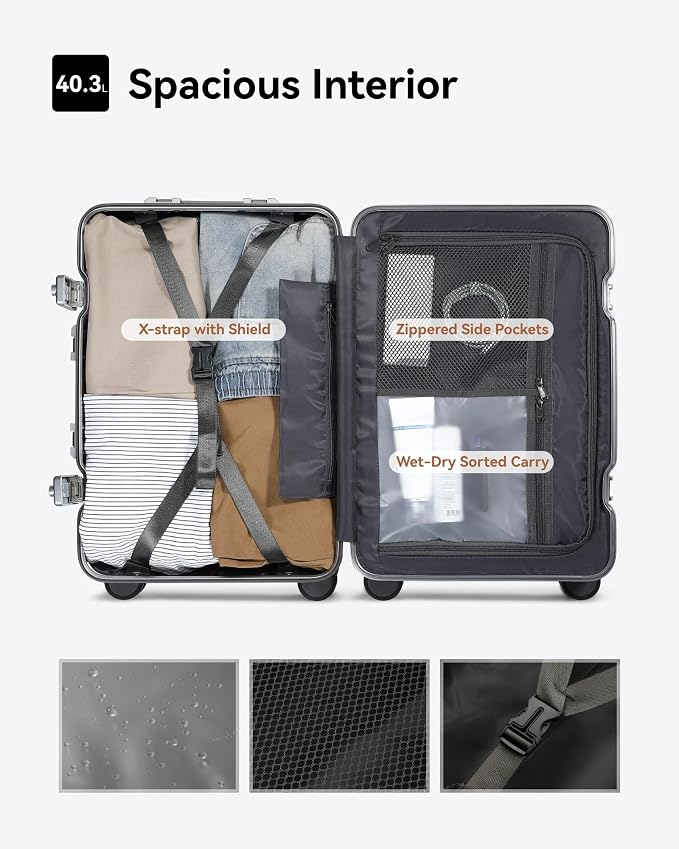 LUGGEX All Aluminum Carry On Luggage - Image 4