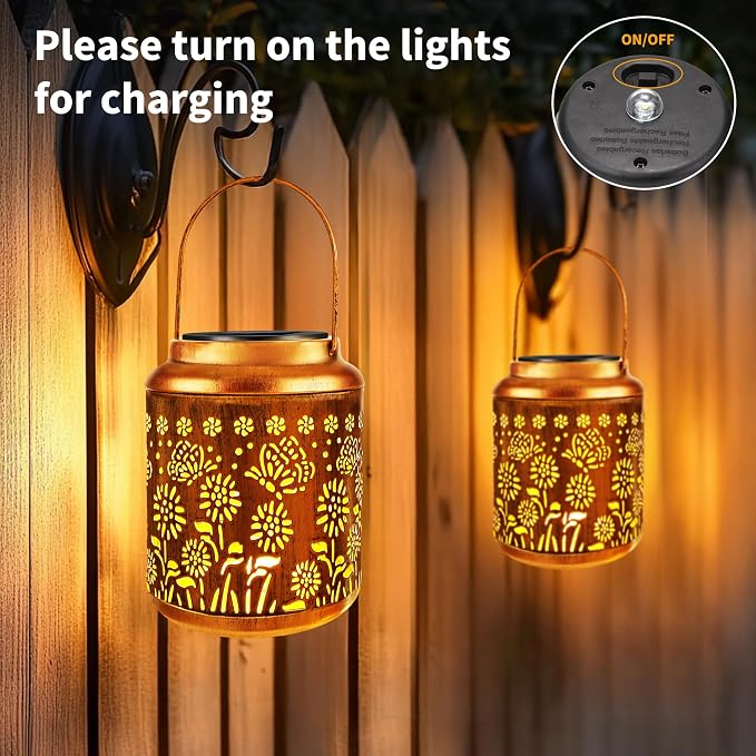 Brizled Butterfly Solar Lantern Lights 2 Pack, Warm White Christmas/Birthday - Image 6