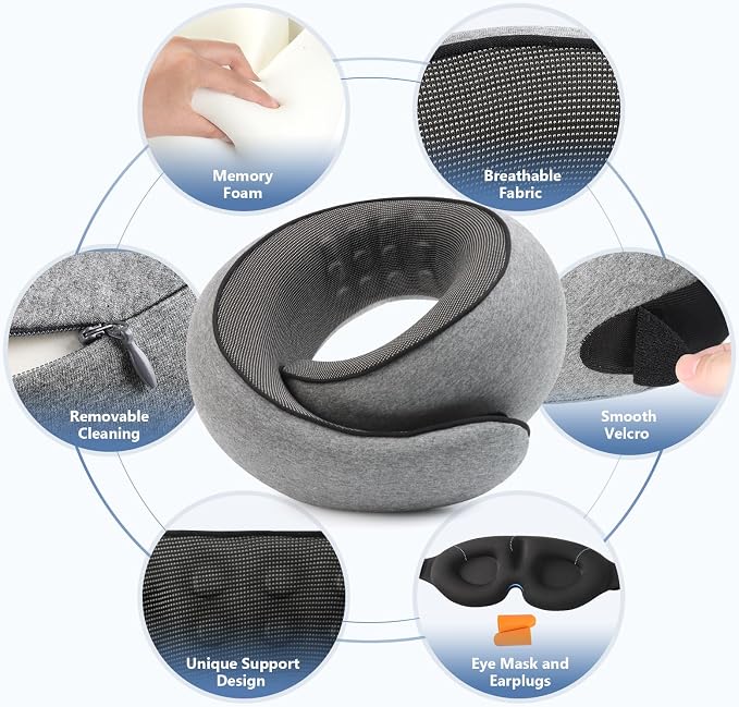 Advanced Memory Foam Neck Travel Pillow, Neck Pillow Airplane - Image 5
