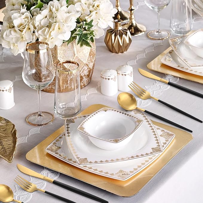 Matte Black Gold Silverware Set, 20-Piece Stainless Steel Flatware Set - Image 6