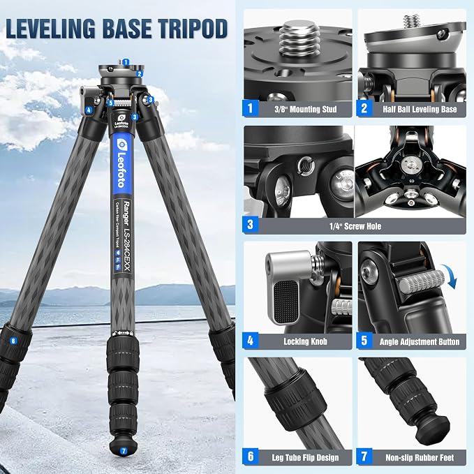 LEOFOTO LS-284CEXX Carbon Fiber Tripod - Image 2