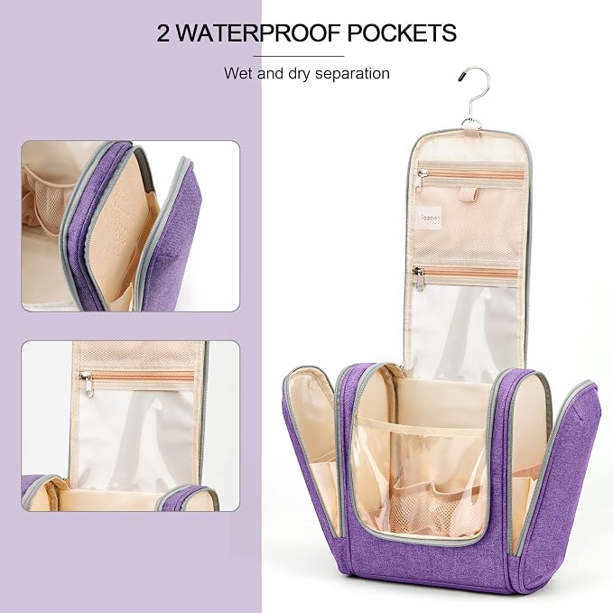 Extra Large Toiletry Bag for Women and Men, 6 Organizer Compartments, Holds - Image 5
