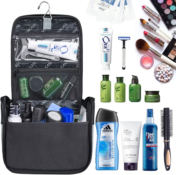 Hanging Toiletry Bag for Men VANCASE Vintage Leather Shaving Dopp Kit Medium - Image 3
