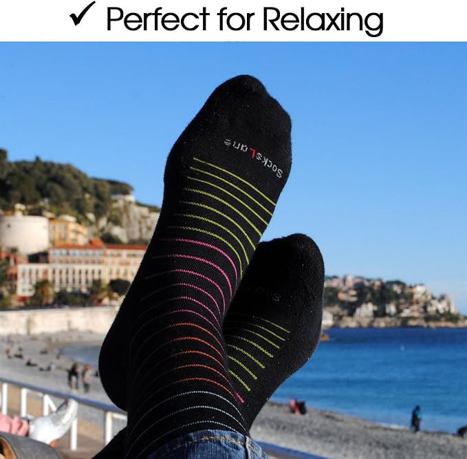 Cotton Compression Socks for Women & Men. 15-20 mmHg Support Knee-High Black S/M - Image 4