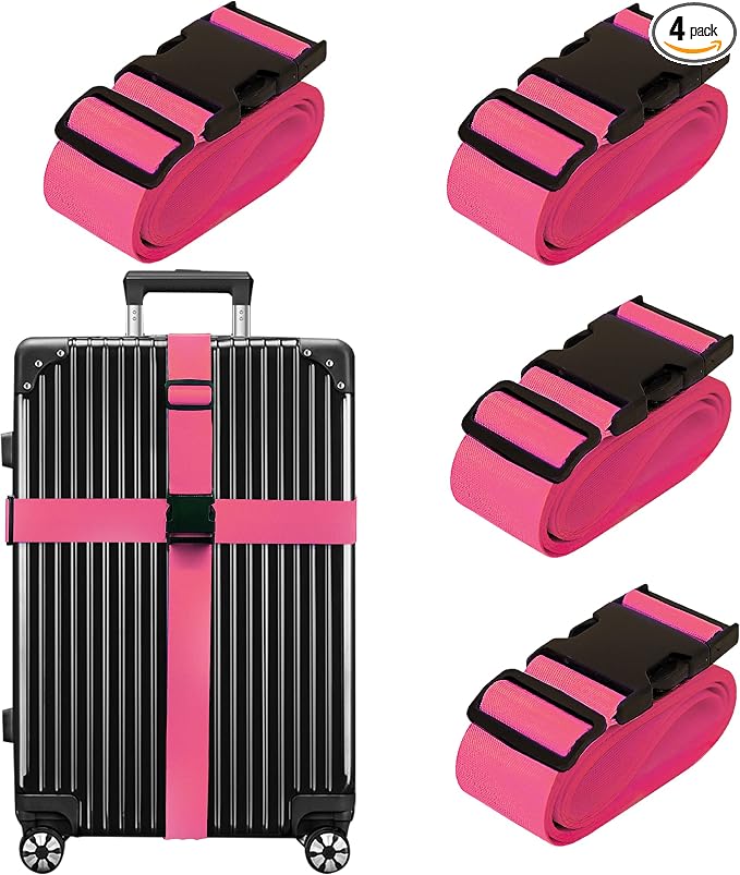 Luggage Straps for Suitcases TSA Approved Travel Belt 4 Pack by Chelmon by Chelmon