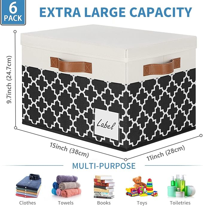 GhvyenntteS 6 Pack Fabric Storage Bins - Image 3
