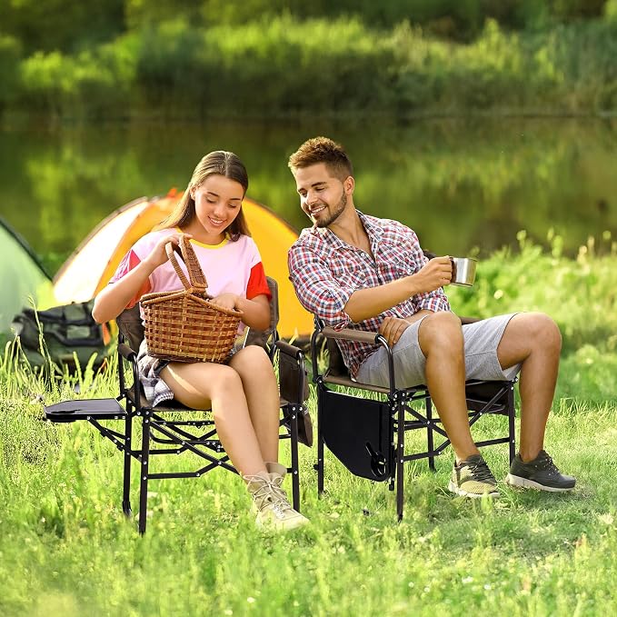 VINGLI Camping Chairs, Directors Chair, Camping Chair - Image 2