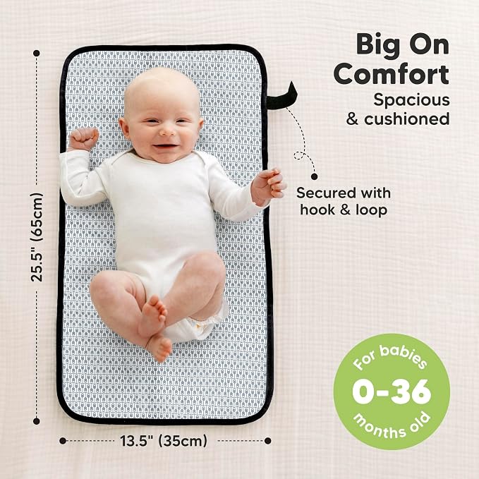 KeaBabies Portable Diaper Changing Pad, Easy Wipe Clean - Image 3