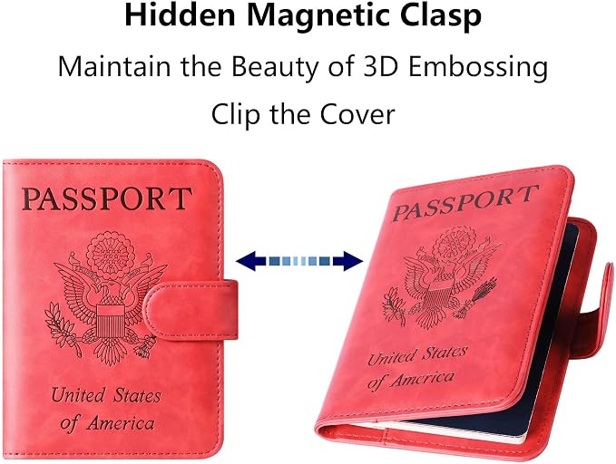 Passport Holder Cover Wallet Travel Essentials Leather Rfid Blocking Case - Image 5
