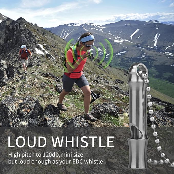 Emergency Whistle, Titanium Whistle EDC Safety Whistle - Image 4