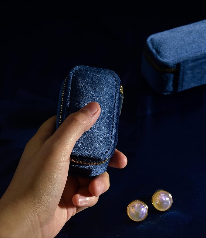 TAIMY Mini Jewelry Travel Case, Velvet Small Travel Jewelry Box, Portable - Image 3