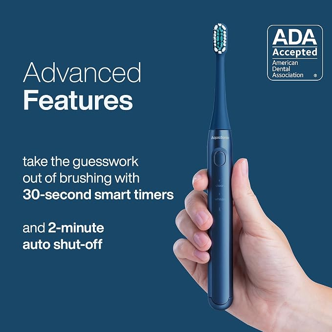 Aquasonic Icon ADA-Accepted Rechargeable Toothbrush | Magnetic Holder & Slim - Image 6