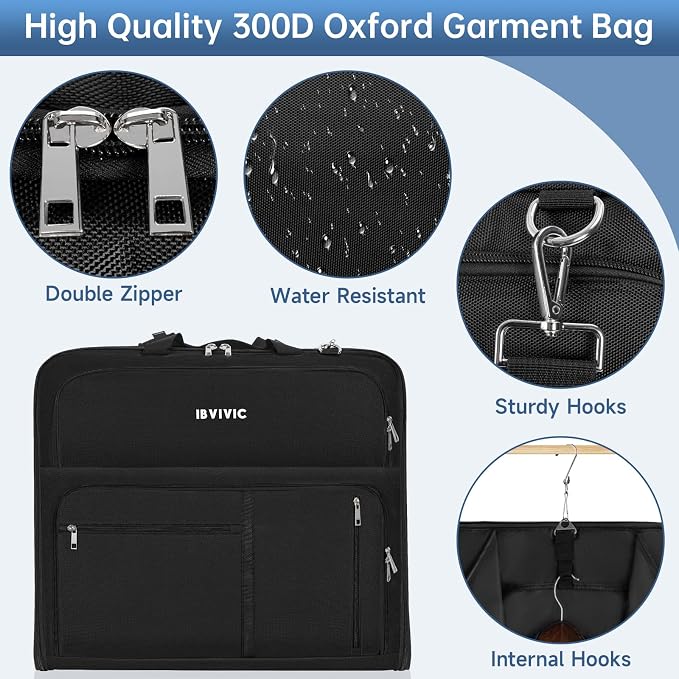 Garment Bags for Travel, Large Suit Travel Bag Convertible Travel Garment Bag - Image 6