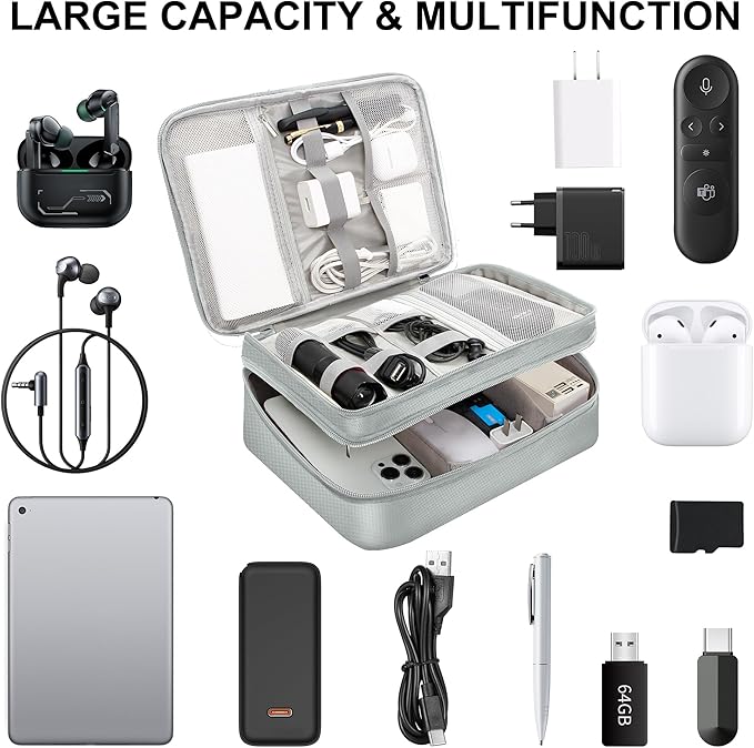 Electronic Organizer Travel Case, Travel Cord Organizer Case Portable - Image 6