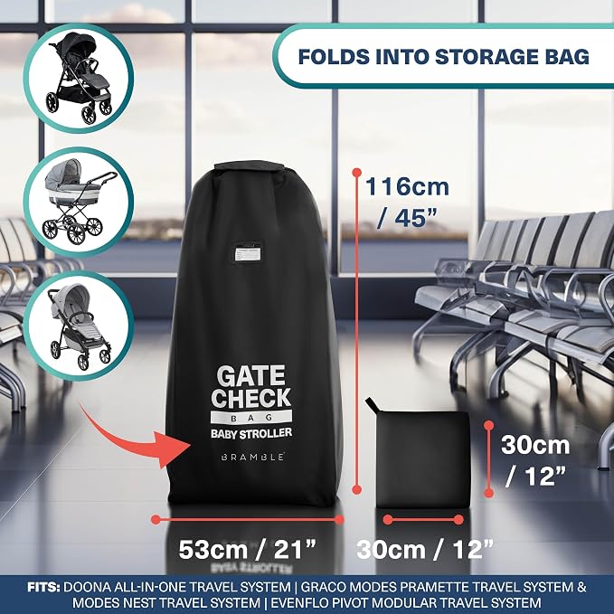 Bramble Large Stroller Bag for Airplane Travel Gate Check in Waterproof 116x53cm - Image 3