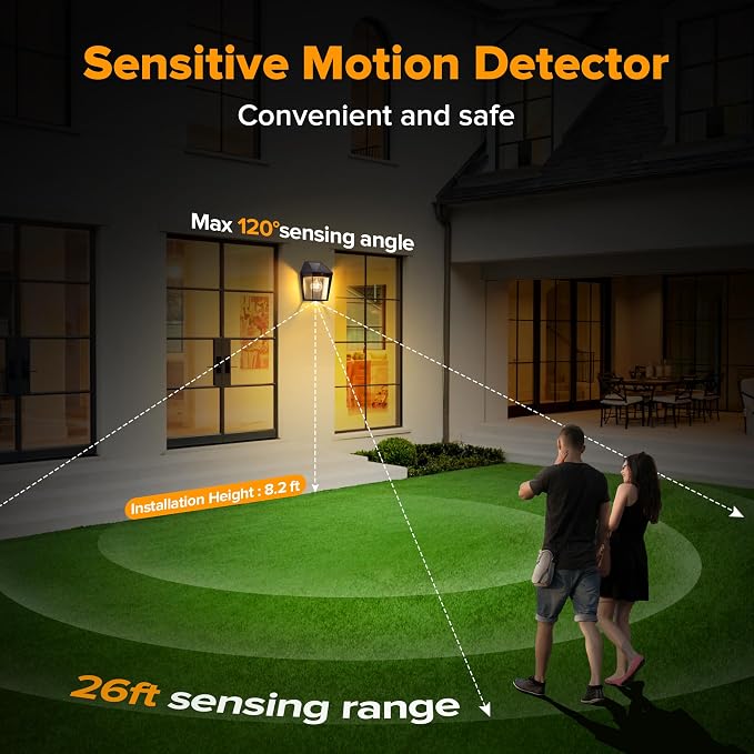 LUTEC 2 Pack Solar Wall Lights Outdoor, Solar Wall Lanterns - Image 4