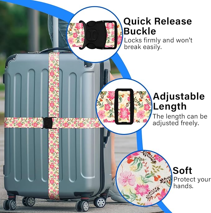 Luggage Straps for Suitcases, Travel Adjustable Belt - Image 2