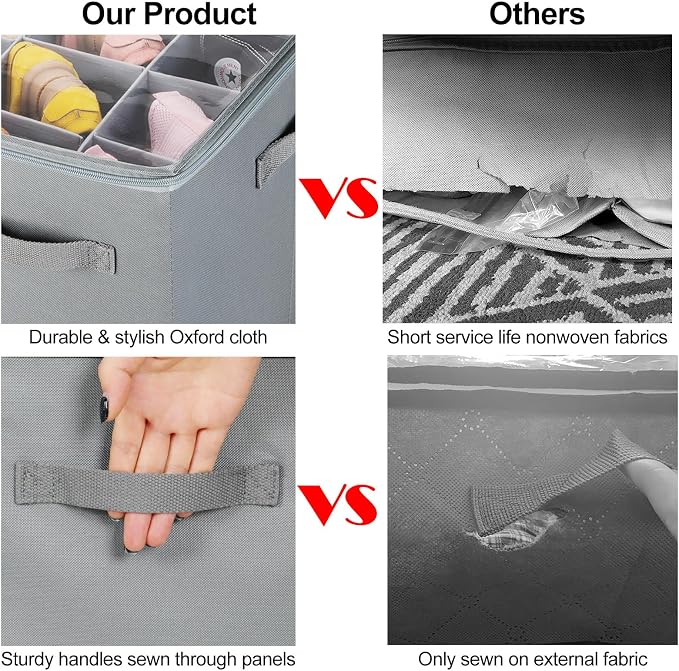 Shoe Organizer for Closet, Foldable Shoe Box - Image 3