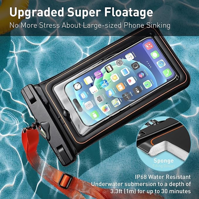 Marine IP68 Universal Waterproof Phone Pouch, Floating Waterproof Phone Case - Image 2