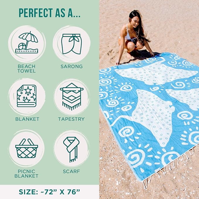Sand Cloud Extra Large Turkish Beach Towel - Image 3