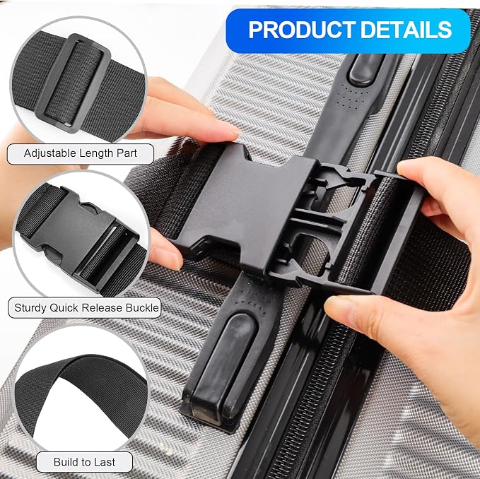 Luggage Straps for Suitcases, TSA Approved, Adjustable & Versatile, Sturdy - Image 6