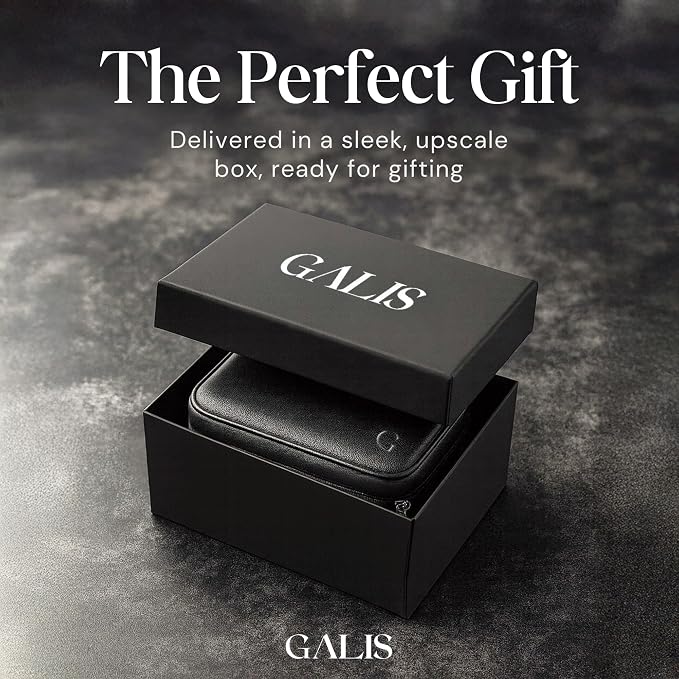 Galis Luxury Watch Case for Men High End Portable 2-Slot Watch Holder and Watch - Image 3
