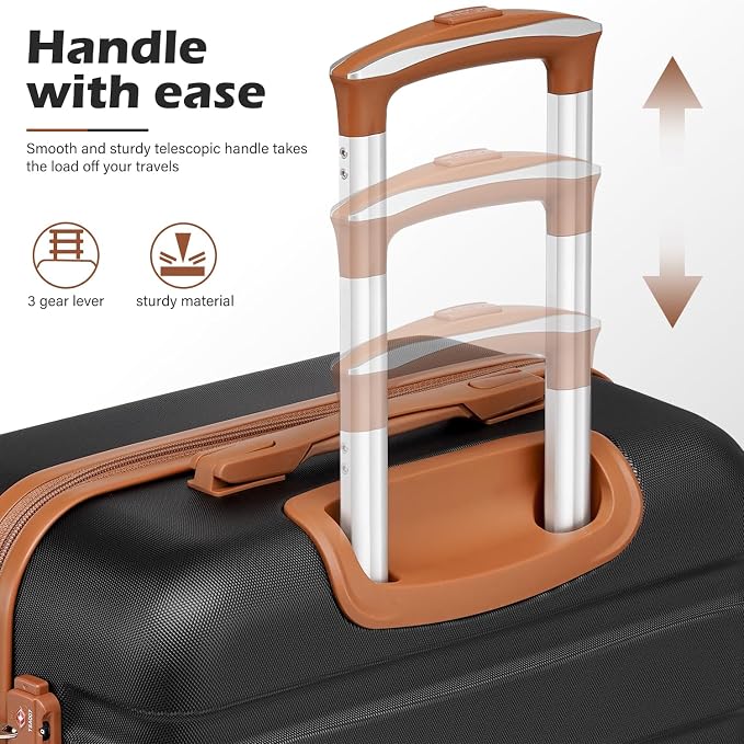 Coolife Luggage 4 Piece Set Suitcase Spinner Hardshell Lightweight TSA Lock - Image 2