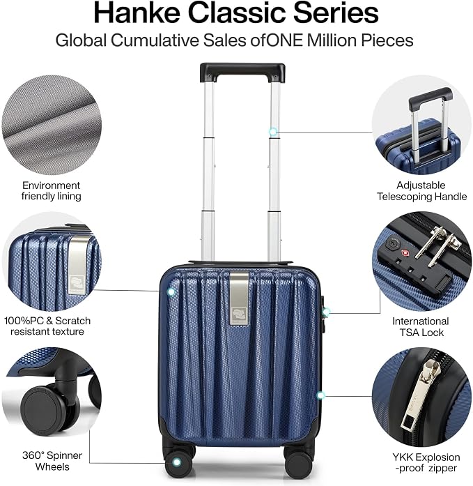 Hanke 14 Inch Underseat Carry On Luggage - Image 3