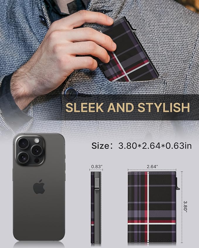 typecase Mens Wallet Card Holder: Pop Up Aluminum Case, Carbon Fiber Leather - Image 8