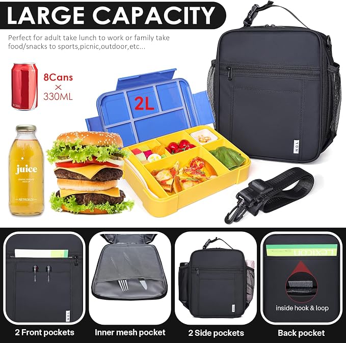 NOL Nylon Waterproof Kids Lunch Bag, Insulated Lunch Bag, Lunch box Cooler - Image 3
