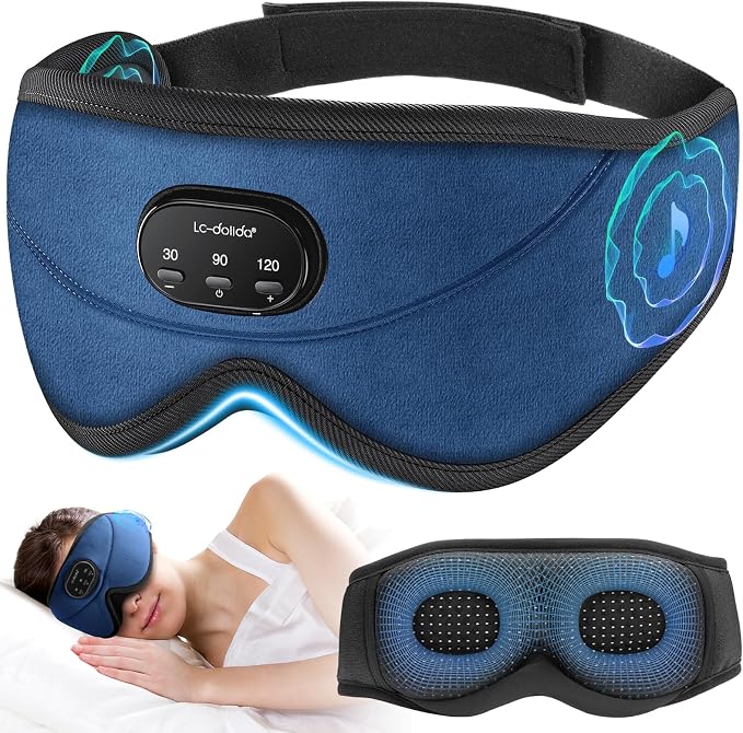 LC-dolida White Noise Sleep Mask, 3D Sleep Headphones by LC-dolida