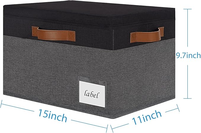 Large Storage Bins with Lids, Foldable Fabric Storage Baskets with Lids - Image 3