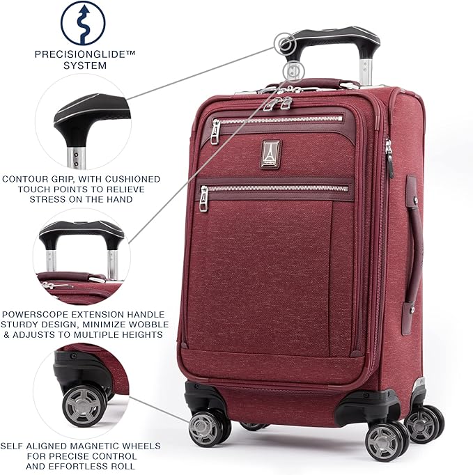 Travelpro Platinum Elite Softside Expandable Carry on Luggage, 8 Wheel Spinner - Image 2
