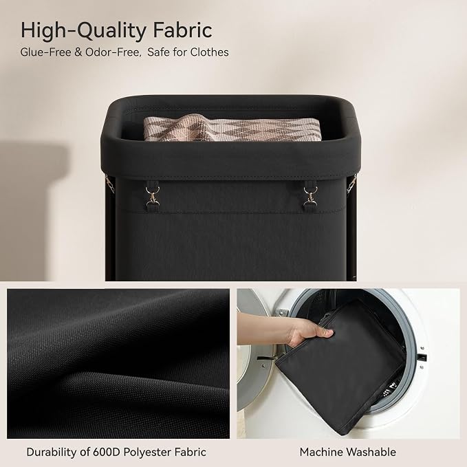 Laundry Basket with Wheels 150L/40Gal, Rolling Laundry Hamper with Steel Fram - Image 4