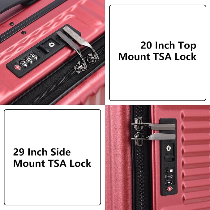 2 pieces 20/29 Aluminum Frame Carry On and Checked Luggage Set - Image 4