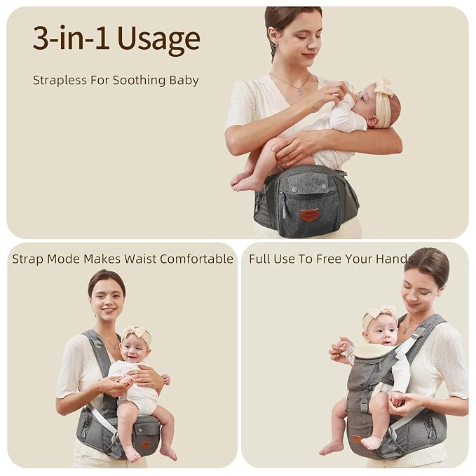 SUNVENO 3 in 1 Ergonomic Baby Carrier - Image 6