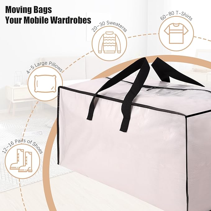 Heavy Duty Moving Bags with Backpack Straps and Strong Handles, Alternative to - Image 6