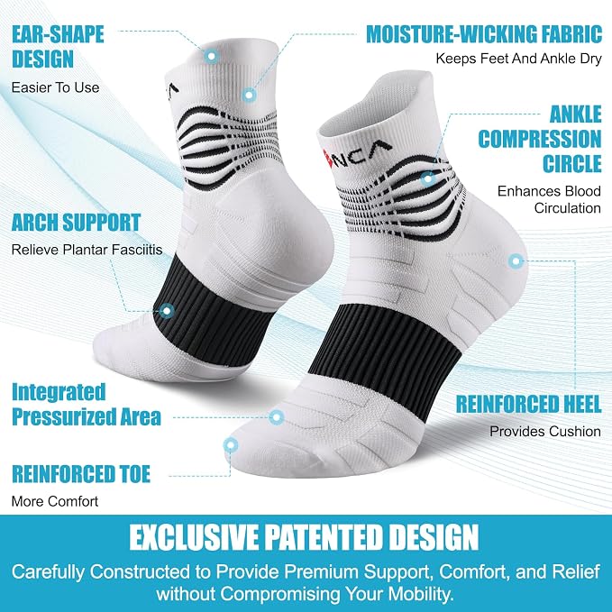 NEENCA Professional Compression Socks, Medical Athletic Ankle Socks - Image 2