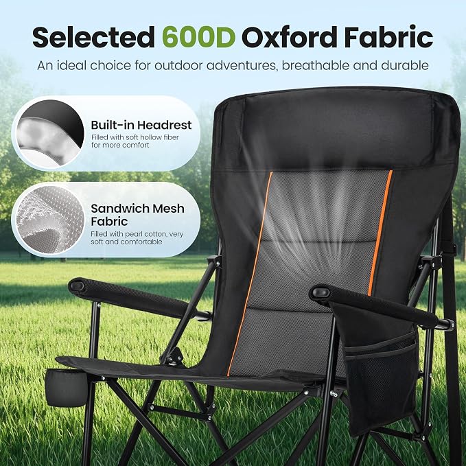 HIGH POINT SPORTS Oversized Folding Camping Chairs - Image 6