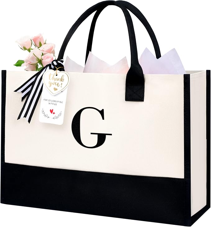 BAGAIL Initial Tote Bag, Personalized Birthday Gifts - Image 8