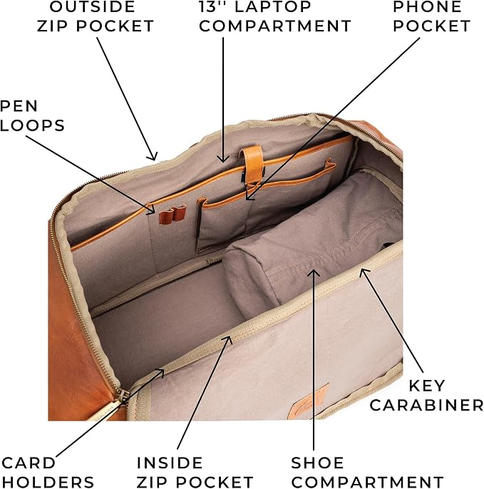 Berliner Bags Vintage Genuine Leather Duffle Denver XL - Image 4