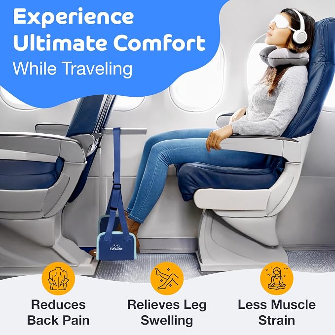 Portable Airplane Foot Hammock for Plane Travel - Image 4
