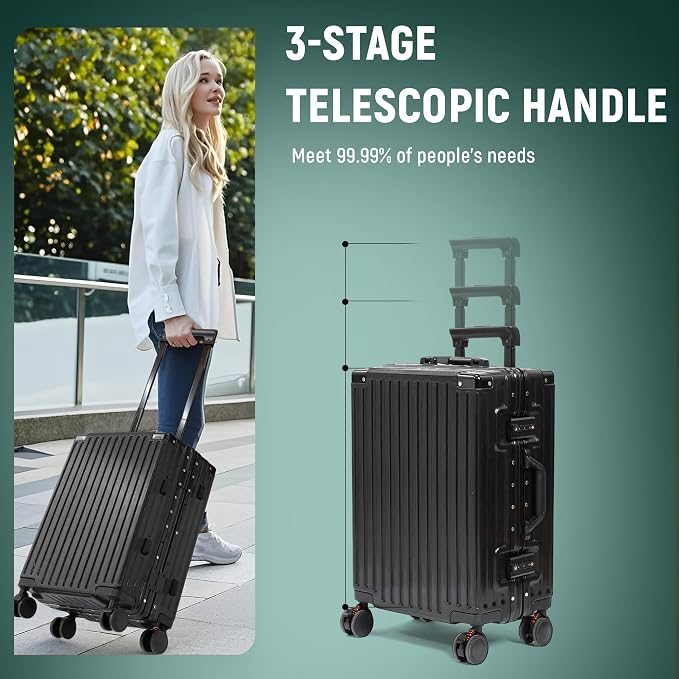 UrbanExplorer 20 Inch Carry On Luggage Aluminum Frame Airline Approved - Image 4