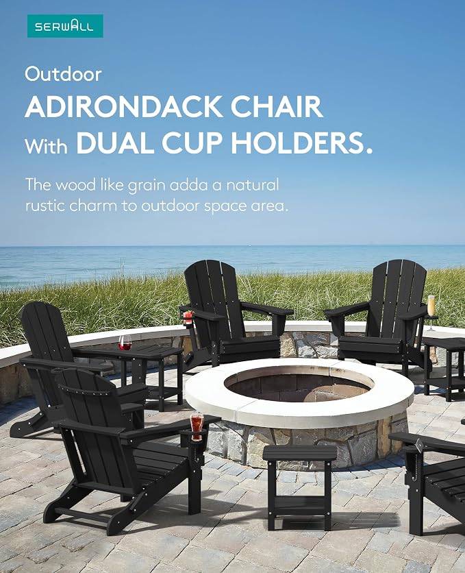 SERWALL HDPE Folding Adirondack Chair - Image 5