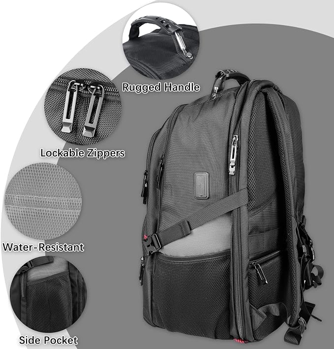 18.4 Inch Extra Large Travel Backpack, TSA Laptop Backpack - Image 3