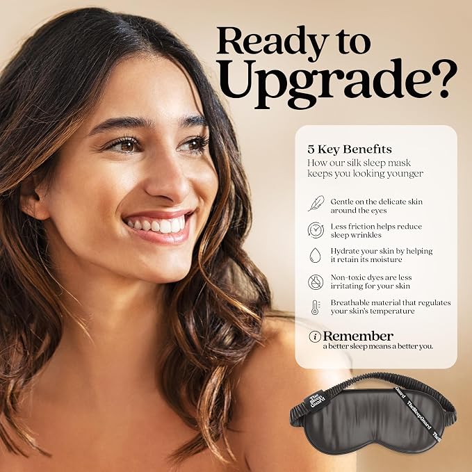Pure Silk Sleep Mask Light Blocking Travel Essentials. Eye Masks - Image 4