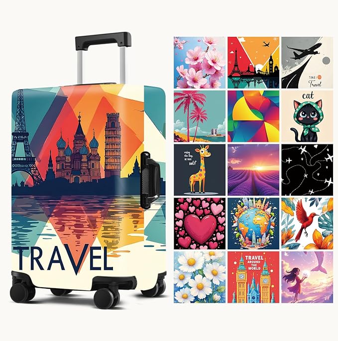 Luggage Cover Washable Suitcase Protector Anti-Scratch, Stretchable Fit - Image 2