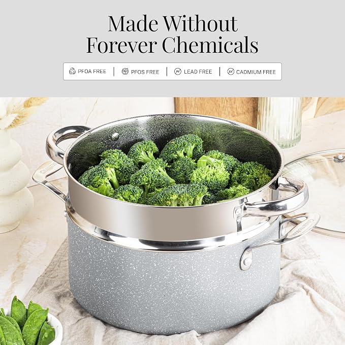 Granitestone 20 Pc Ceramic Cookware Set Nonstick, Complete Pots and Pans Set - Image 3