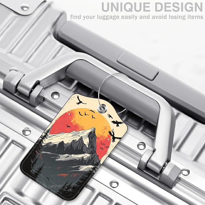 2 Pcs Mountain at Sunset Luggage Tags - Image 5